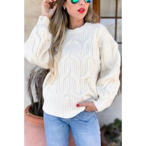 Textured Balloon Cozy Sweater. D19